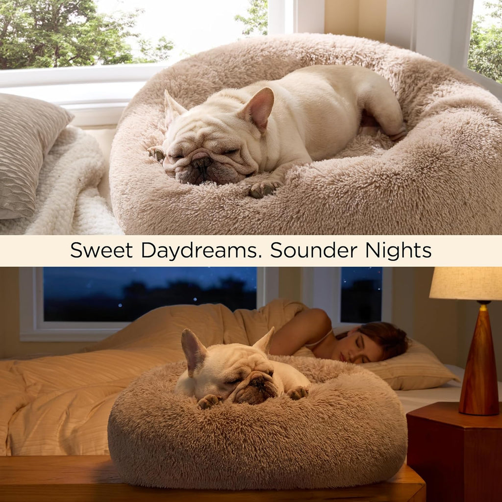 Calming Dog Beds Large Sized Dog - Donut Washable Large Pet Bed