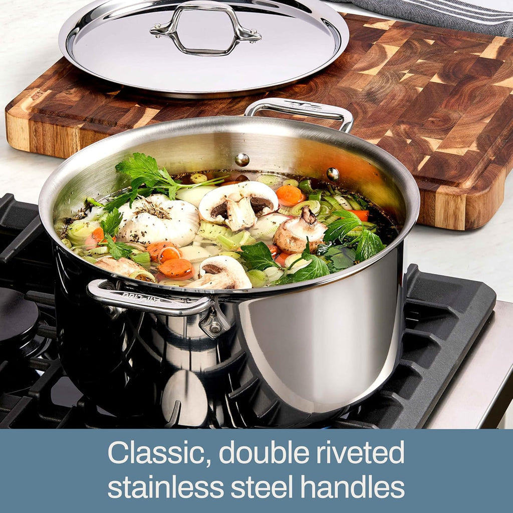 D3 Stainless Steel 10 Piece Cookware Set- USA- Includes Frying Pans, Saucepan, Sautépan, Stockpot - Professional
