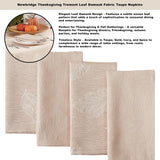 Taupe Tremont Leaf Damask Round Fabric Spring Lodge Tablecloth, 70 Inch, Elegant Holiday Swirling Le