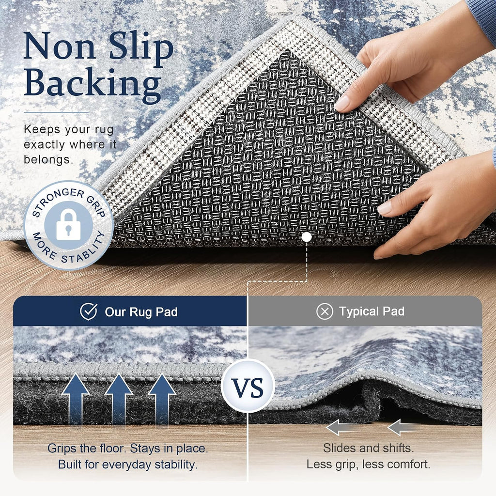 8x10 Non Slip Rug Pad Gripper Cushioned Carpet Pads - Set of 80