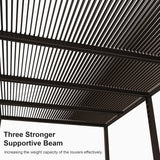 Outdoor 12' × 20' Louvered Pergola with Screens and Patio Adjustable Aluminum Canopy Retractable Metal Roof for Deck