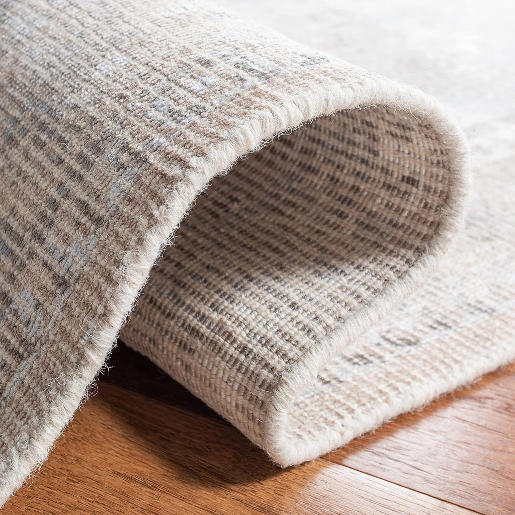 Restoration Vintage Area Rug - 9' x 12', Beige & Sand, Handmade Distressed Wool & Viscose