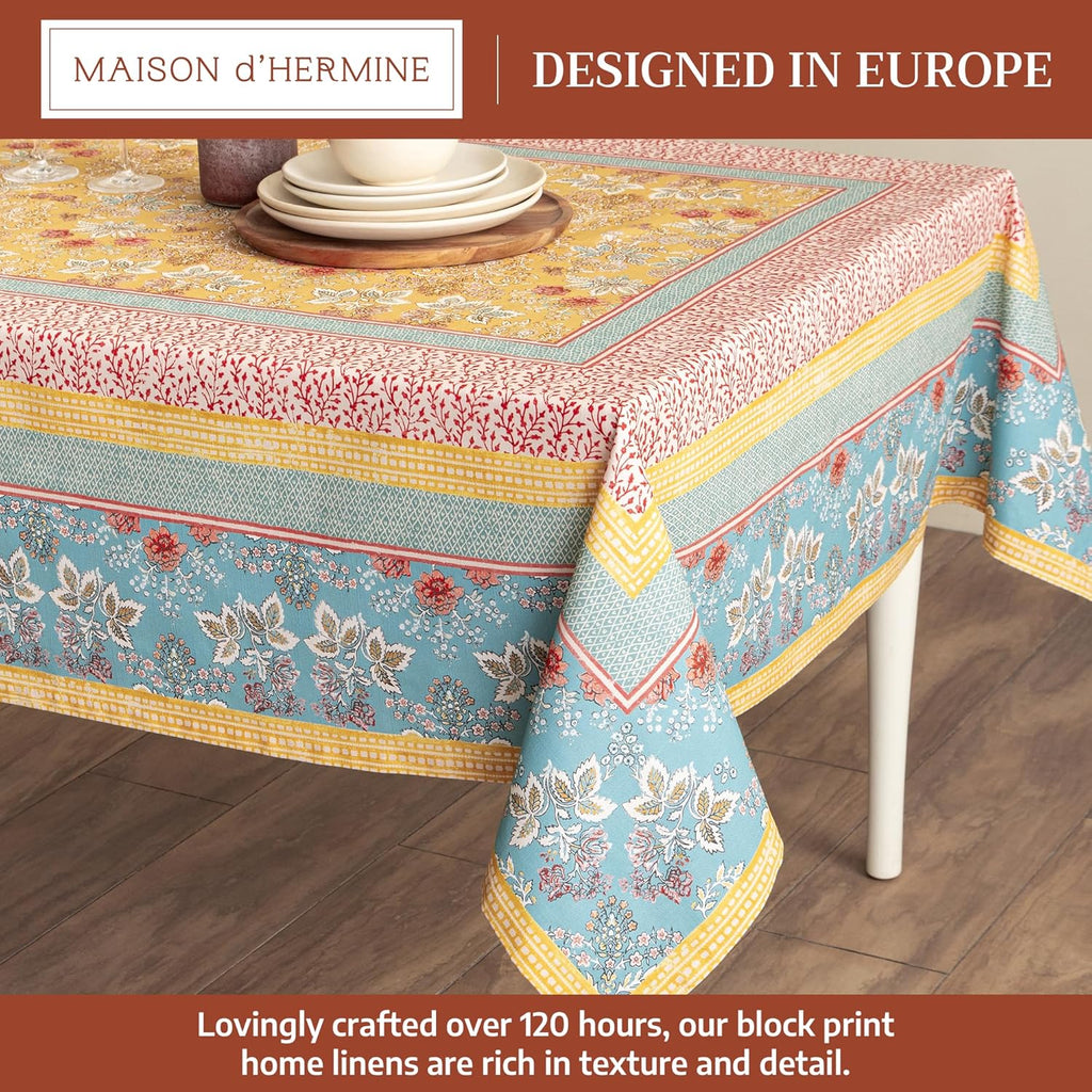 Table Cloth Rectangle Table 100% Cotton 60 x 120 Inches Tablecloth Reusable Decorative for Dining Ki