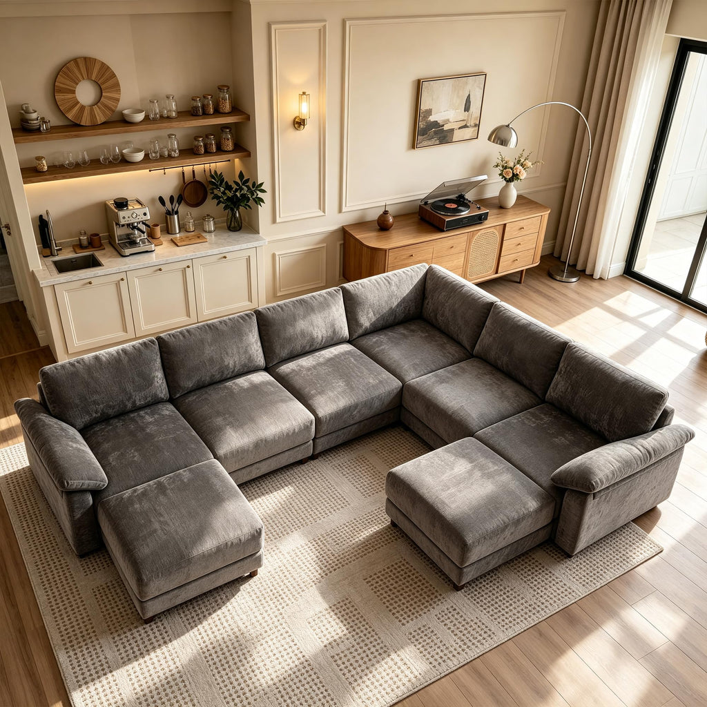 141′′ Oversized Sectional Couch, L Shaped Modular Cloud Sofa