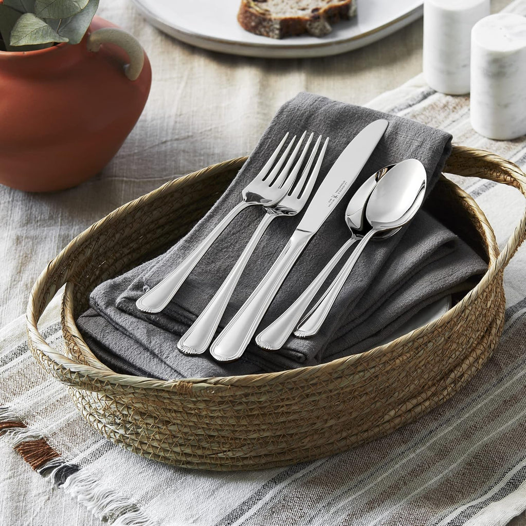 Alcea 65-Piece Flatware Set, Stainless Steel, Silver