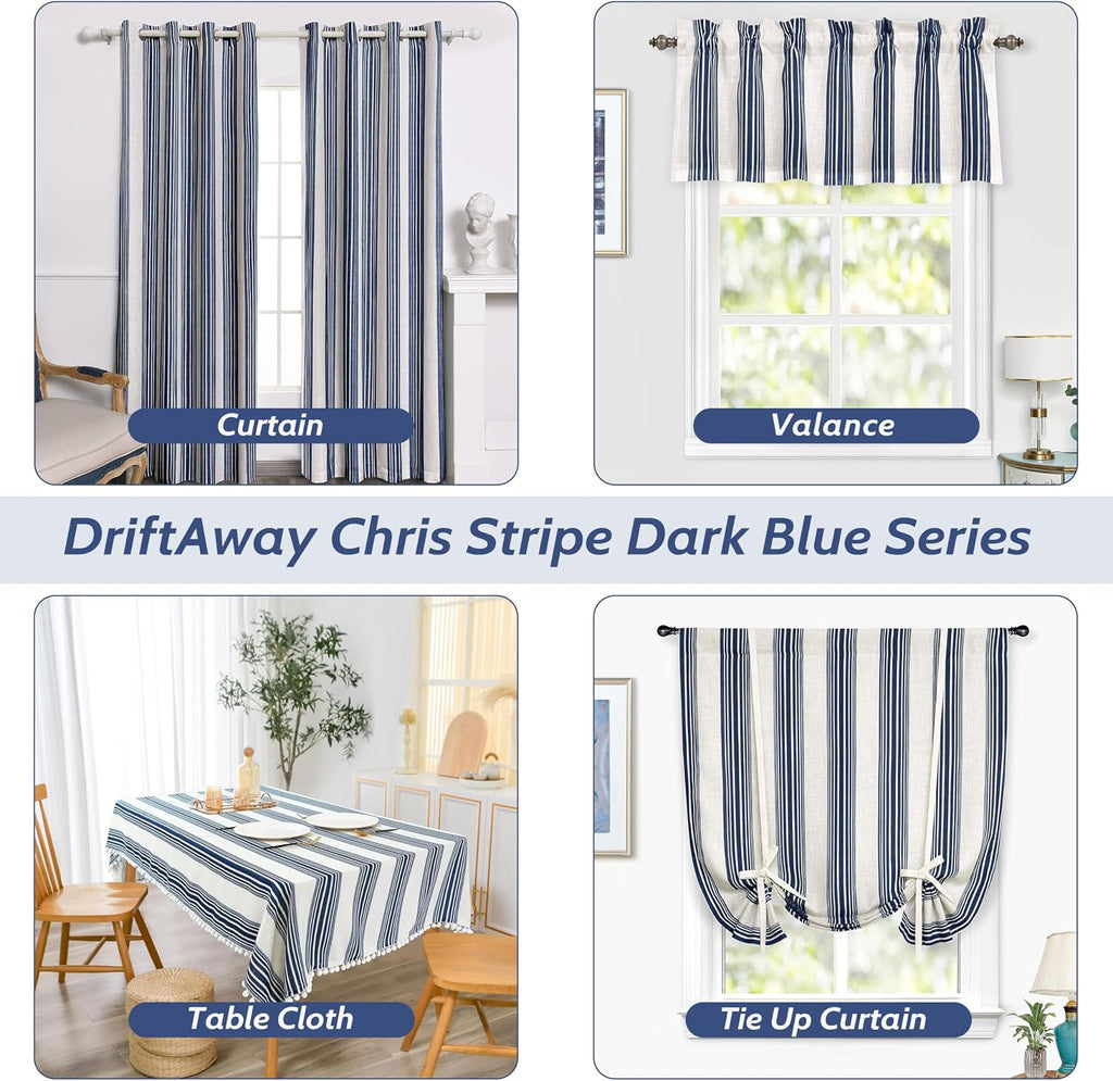 Chris Linen Lined Valance Double Layer Thermal Insulated Room Darkening Blackout Window Valances 3 Inch Rod Pocket