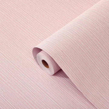 Grasscloth Textured Peel and Stick Wallpaper,Pink,24"x394" | Thickened,Self-Adhesive,Vinyl,LinenEmbossed,Contact