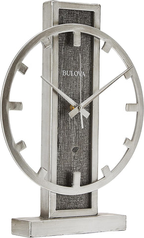 Bulova B1864 Streak Tabletop Clock, Aged Silver-Tone 2.63 x 12 x 16
