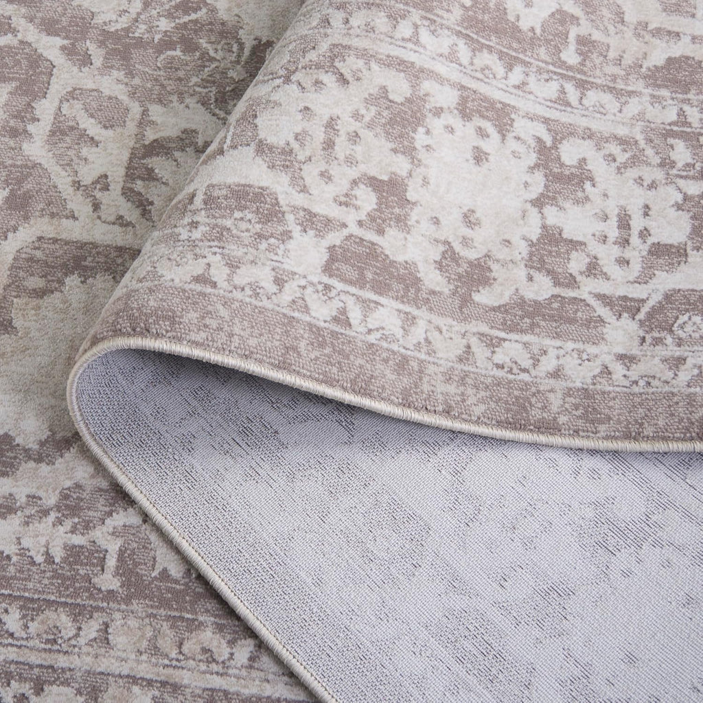Area Rug 8x10 - Reflection - Large - Beige & Cream, Non-Shedding & Easy Cleaning