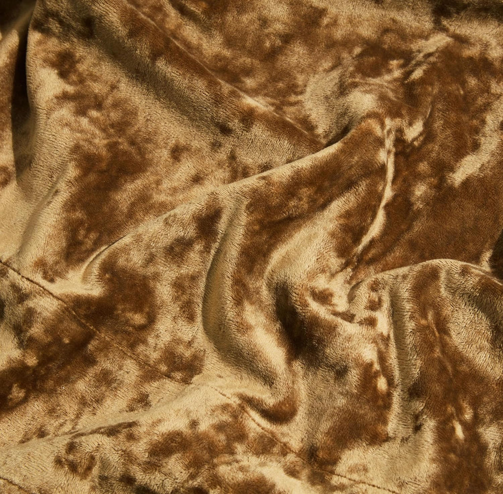 Lux Caramel Gold Crushed Velvet Curtains 2 Panel Set - 96 inches Long Room Darkening Luxury Distressed Velvet Rod