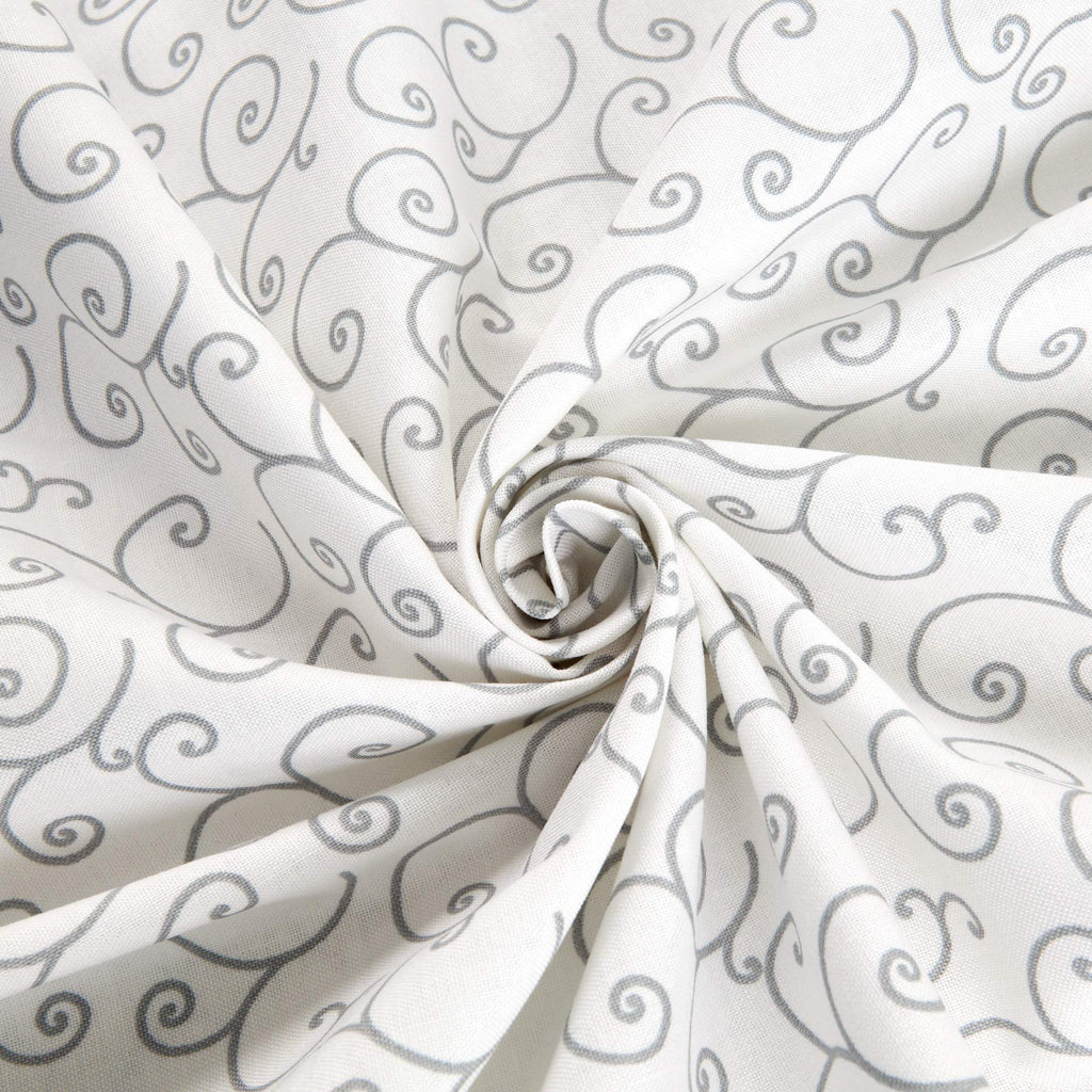 Kimberbell Basics Scroll White/Gray, Fabric by the Yard