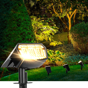 Spot Lights Outdoor Waterproof, Solar Spotlights, 4 Packs, Warm White | 63 LED, 3 Lighting Modes, 120° Adjustable