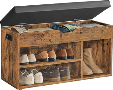 Storage Bench with Cushion, Shoe Bench, Padded Seat, Hidden Storage, Entryway, Hold up to 300 lb, 11.8 x