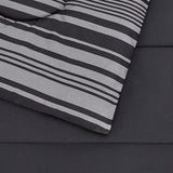 Full/Queen Comforter Set with Sheets, 7-Piece Gray Calvin Stripe Bedding, Lightweight Microfiber Bed-in-a-Bag, Striped