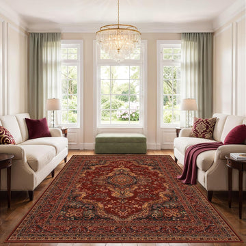 Old World Classics Kerman Medallion Area Rug, Red