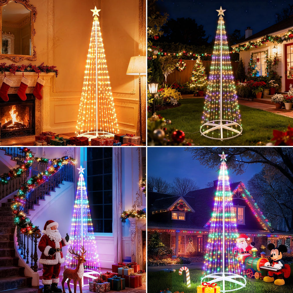 Outdoor Christmas Tree, 9.5FT 478 LED Color Changing Lights