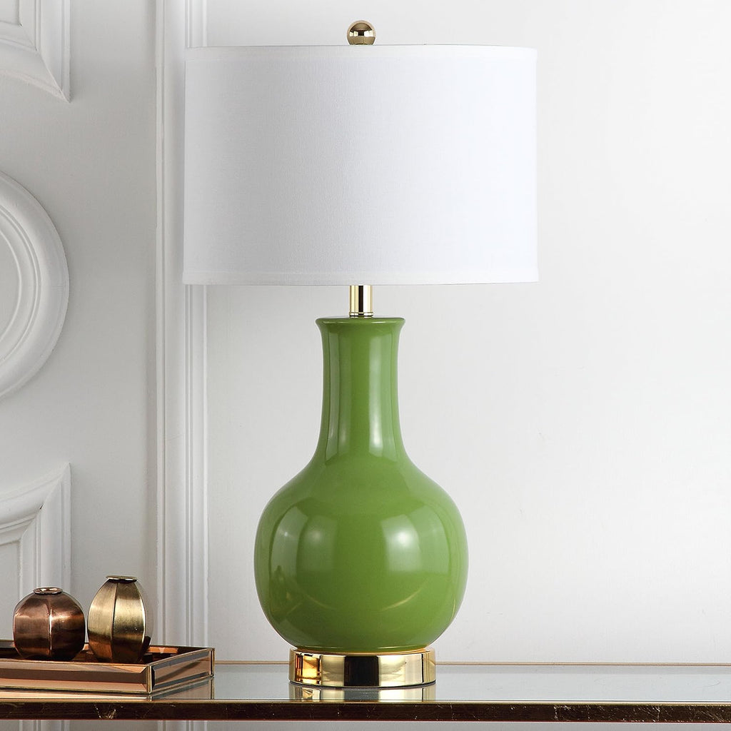 Paris Modern Green Ceramic 28-inch Bedroom Living Room Home Office Desk Nightstand Table Lamp (LED Bulb Included)