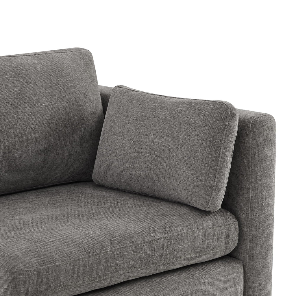 78" Modular Sectional Sofa, 3 Seat Modular Couch, Grey