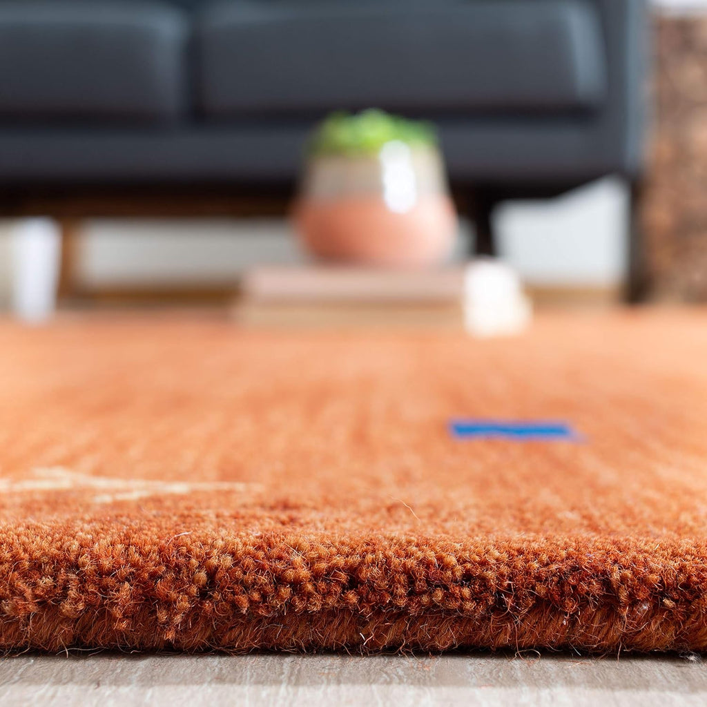 Himalaya Area Rug - 10' x 14', Rust, Handmade Boho Tribal Wool