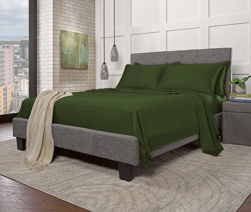 100% Organic Eucalyptus Bed Sheets California King Size 4 Piece Set, Tencel Lyocell, Soft Breathable, 16 Inch Deep