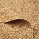 Round Jute Area Rug 6ft Natural Fiber Handwoven Boho Farmhouse Jute Area Rug Soft Braided Reversible