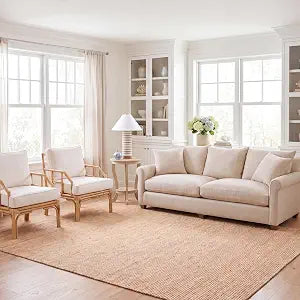 Natural Fiber Collection Area Rug - 9' x 12', Natural, Handmade Jute, Ideal for High Traffic Areas in Living Room