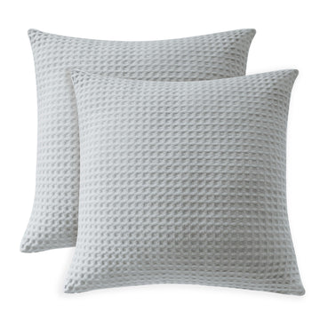 100% Egyptian Cotton 600 TC Waffle Weave Throw Pillow Covers 2 Pack