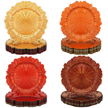 12 Pcs Thanksgiving Charger Plates Bulk 13" Plastic Plates