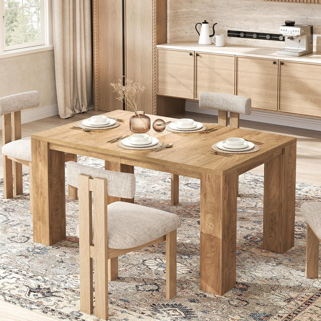 Extendable Dining Tables for 4-10, Modern Farmhouse Kitchen Table