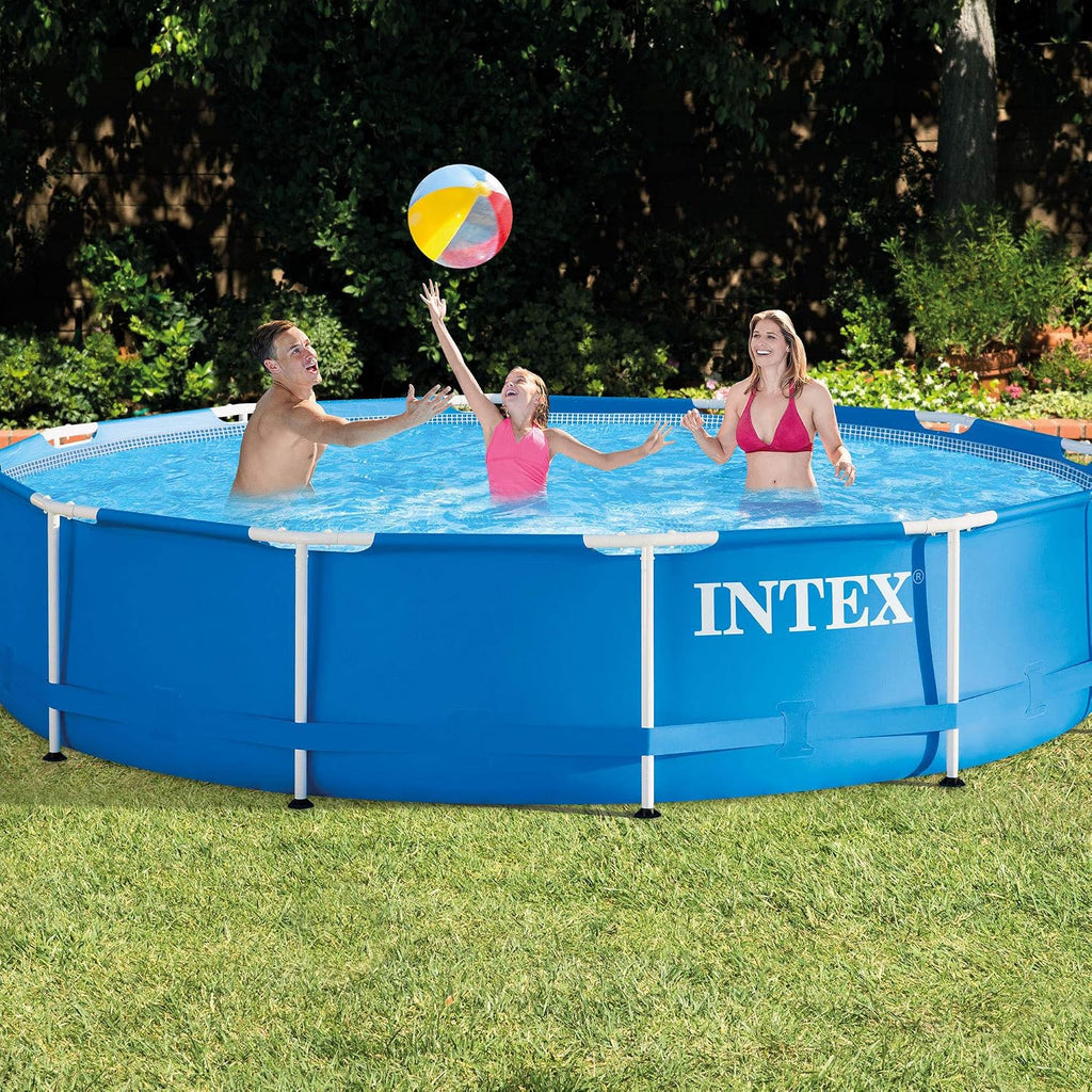 Metal Frame 12 ft x 30 in Above Ground Pool Set, Round Swimming Pool with Steel Frame, 530 GPH Cartridge Filter Pump