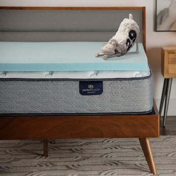 ThermaGel Cooling, Pressure-Relieving Memory Foam Mattress Topper, 2 Inch, Queen,Blue