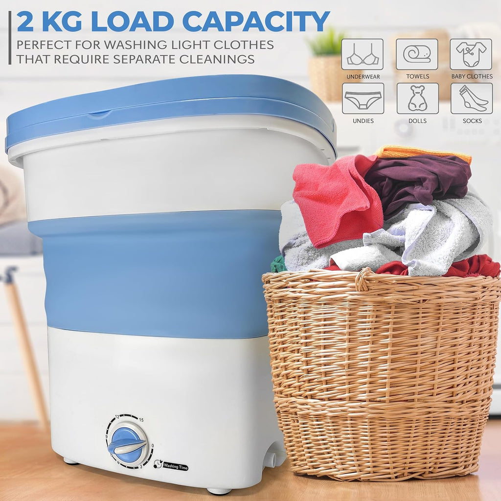 Portable Washing Machine Mini Washer Lightweight Collapsible Bucket