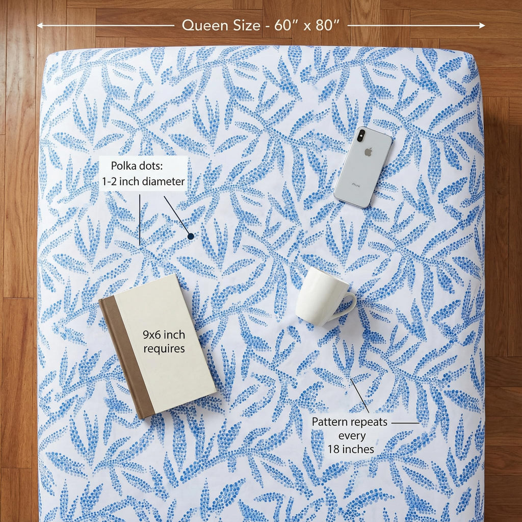 Blue Floral Queen Sheet Set - Super Soft 4 Piece Breathable Blue Pattern Floral Bedding with Deep Pocket Fitted Sheet