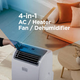 Portable Air Conditioner,14,000 BTU Cooling, 12,000 BTU Heating for Rooms up to 700 Sq. Ft.