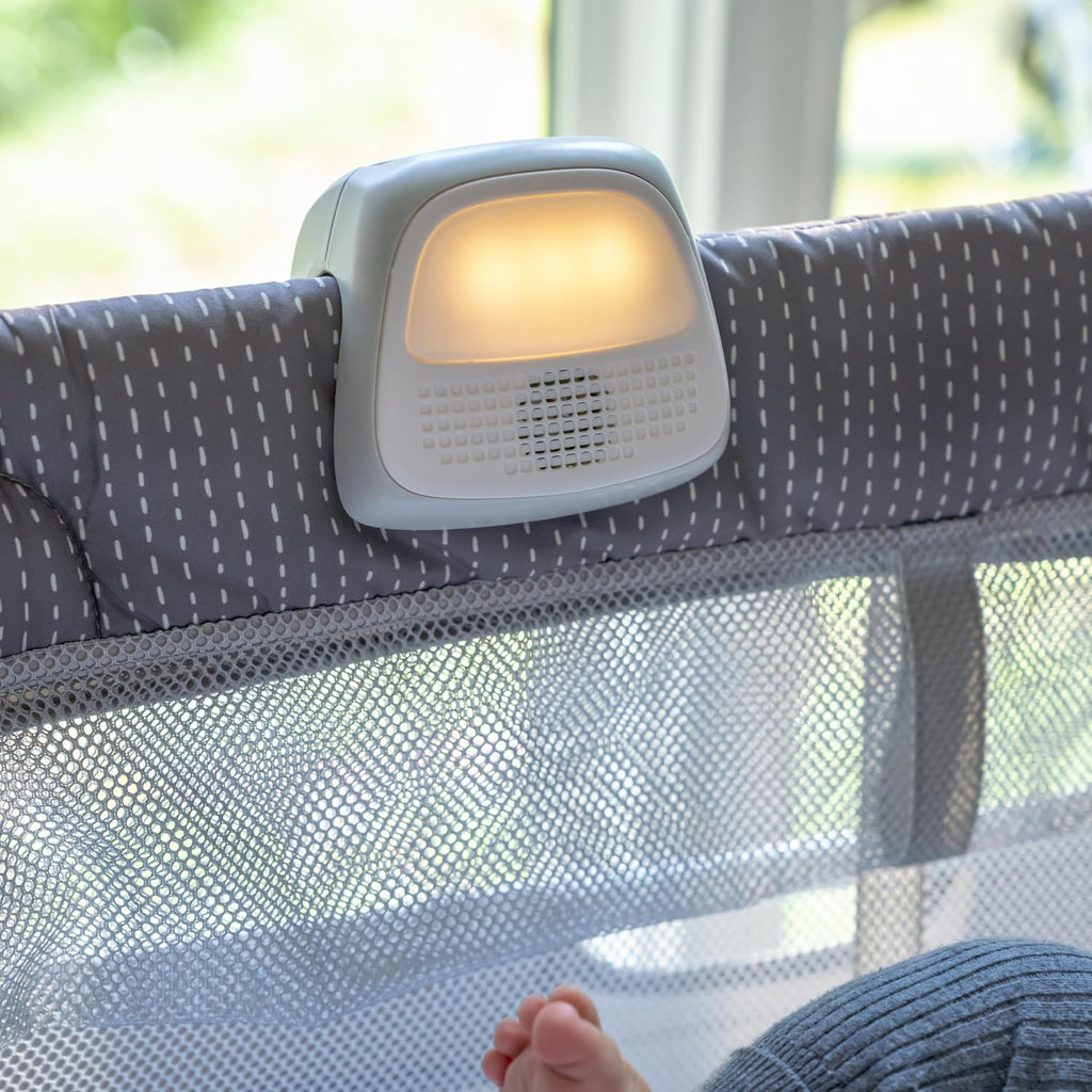 Dream & Grow Bedside Baby Bassinet with AirLoom Mattress, for Ages 0-12 Months, Adjustable Height - Handstitch (Grey)