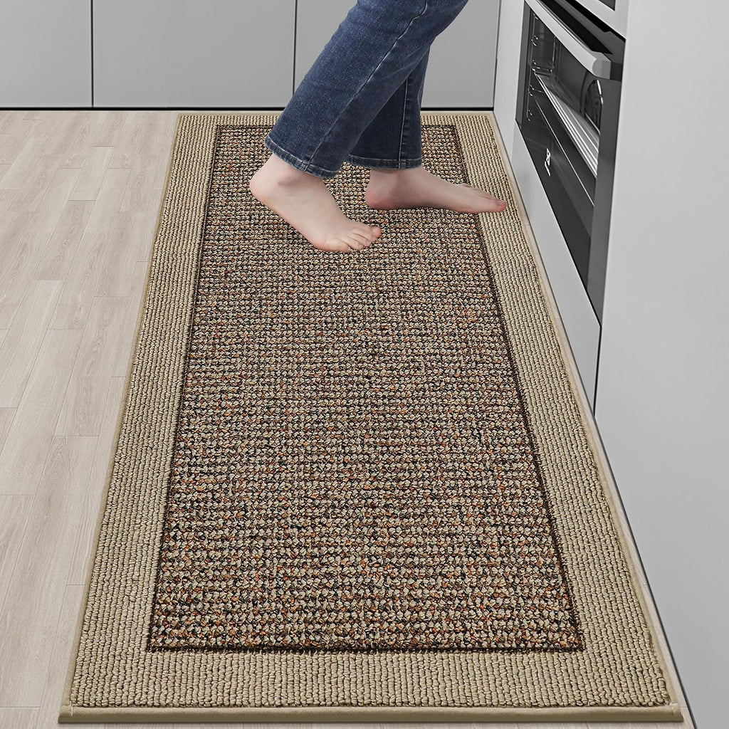Kitchen Runner Rug 24"x60", Non Slip Kitchen Mat Washable, Taupe | Kitchen Mats for Floor, Extra Absorbent and Stain