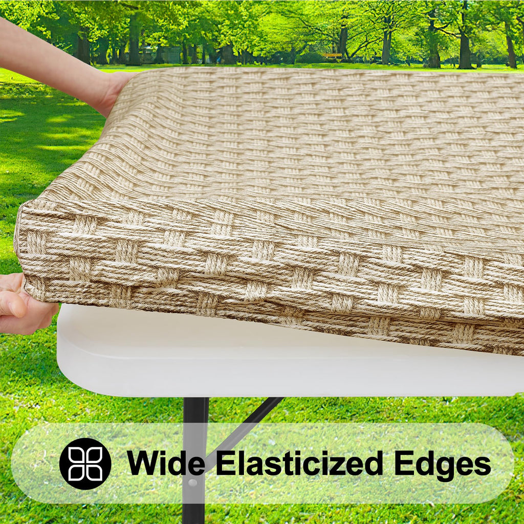 Fall Square Table Cloth, Plastic Table Cover for 4.5FT Tables