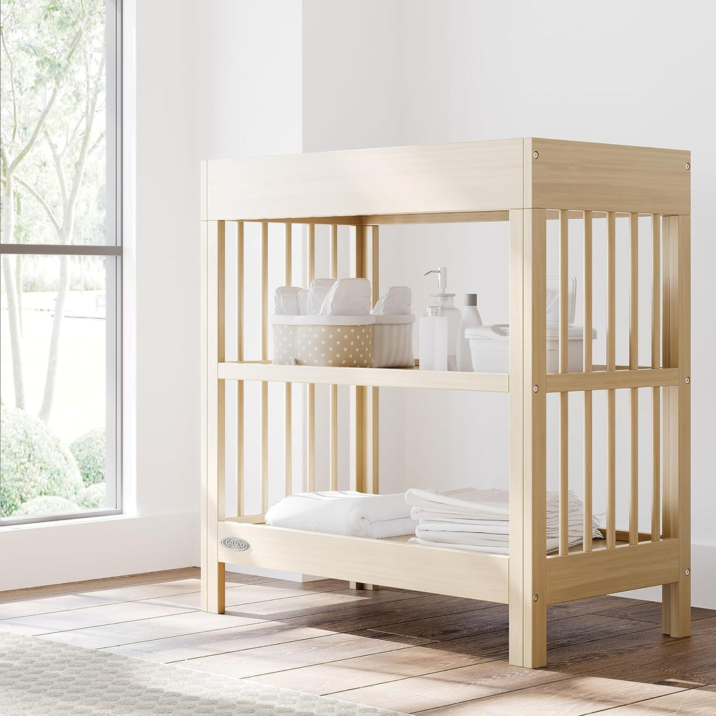 Changing Table with Water-Resistant Changing Pad, Driftwood | GREENGUARD Gold Certified, Includes Bonus