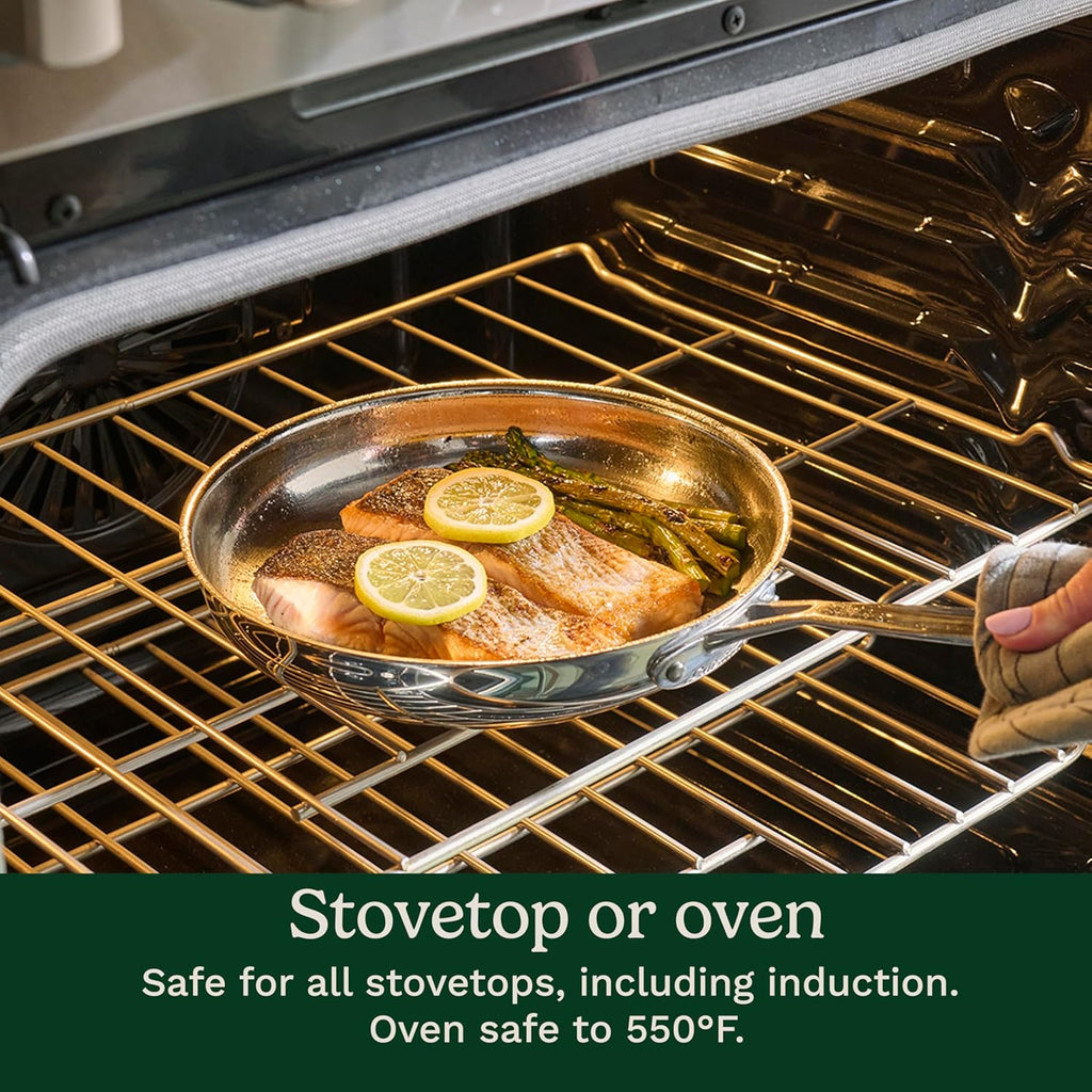 Chef's Classic 11-Piece Stainless Steel Pots and Pans Set, Cookware Set Compatible with Induction, Electric, Gas