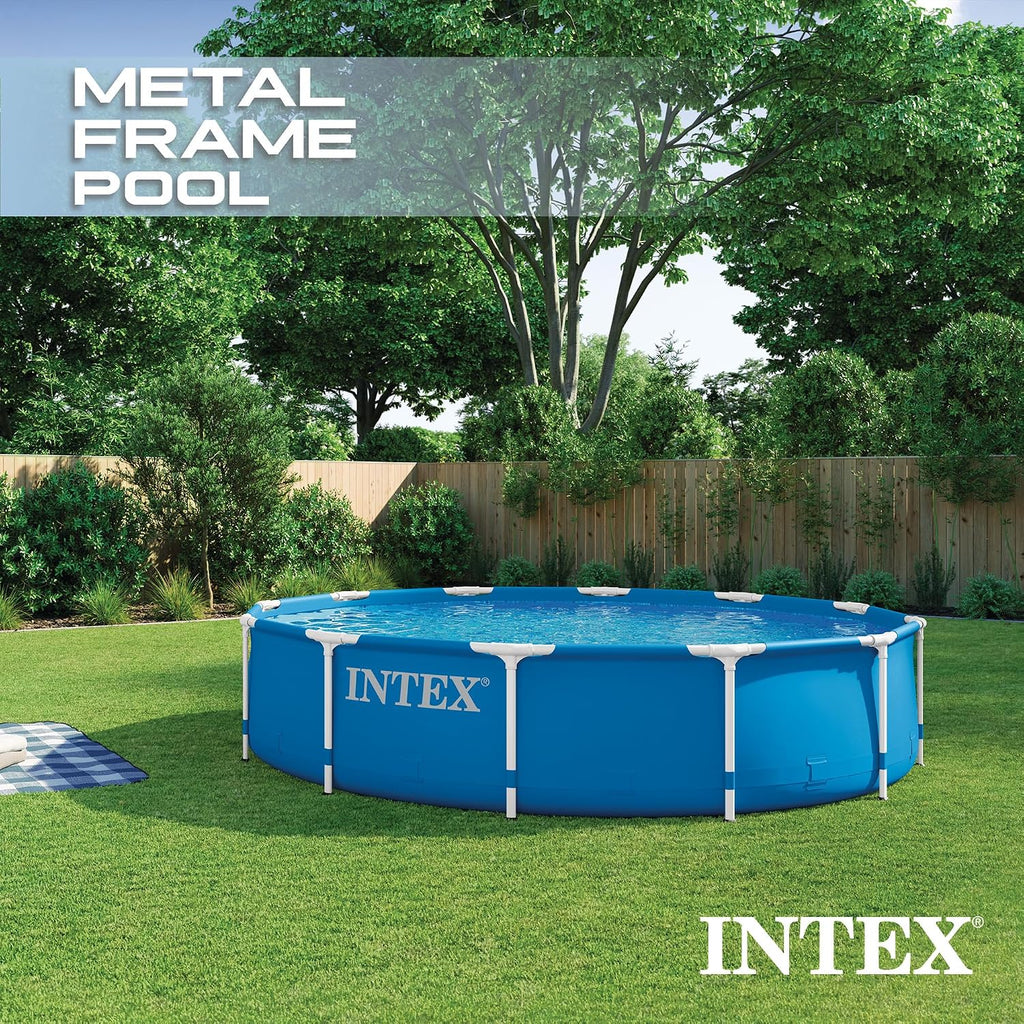 Metal Frame 12ft x 30in Round Above Ground Swimming Pool Set w/Pump | 28211EH - 530 GPH Cartridge Filter Pump and