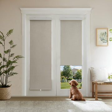 Blackout Cordles Free-Stop roller shades (Natural, 1Panel )