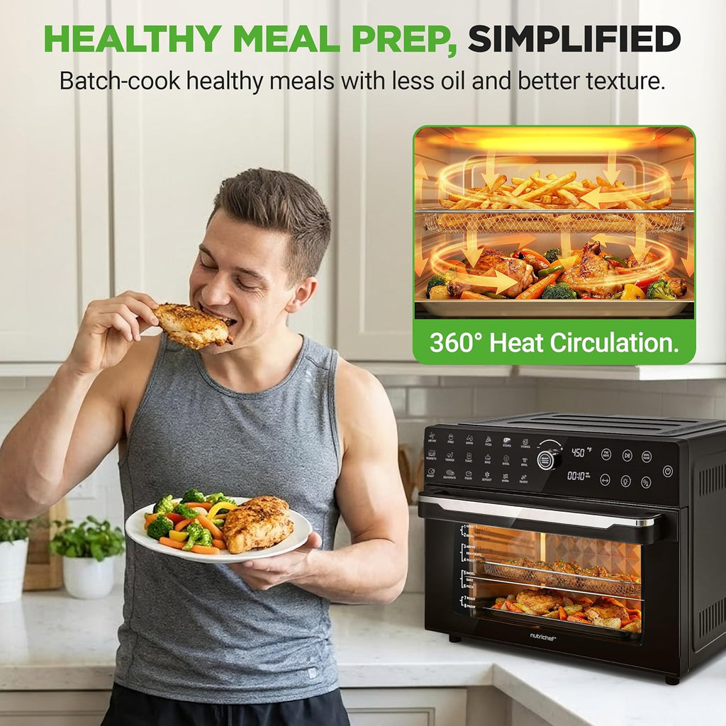 32 Quart Air Fryer & Oven | Digital Airfryer with 20 Presets, Dual Cook, Rotisserie, Bake & More | Multi-Function