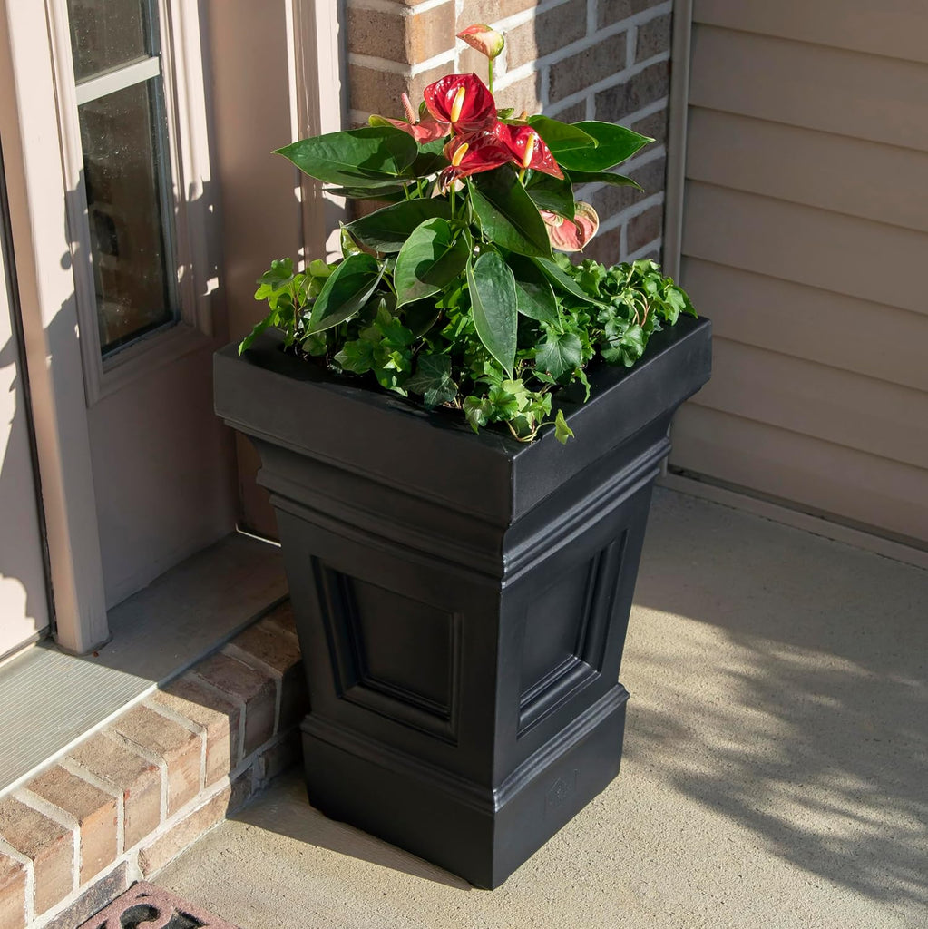 Atherton Square Planter, Large Planters for Outdoor Plants, Gardening and Flower Pot or Porch, Efficient Drainage