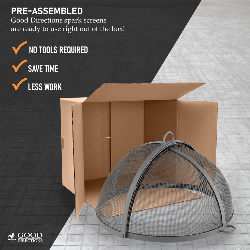 Fire Pit Spark Screen Hinged for Easy Access (29 inch)