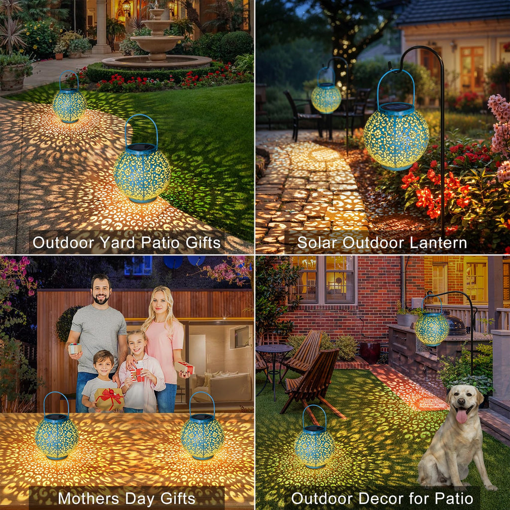 Big Solar Lantern Outdoor Waterproof, Gifts for Mom Yard Decorations Lights for Balcony Party Ornaments, Birthday