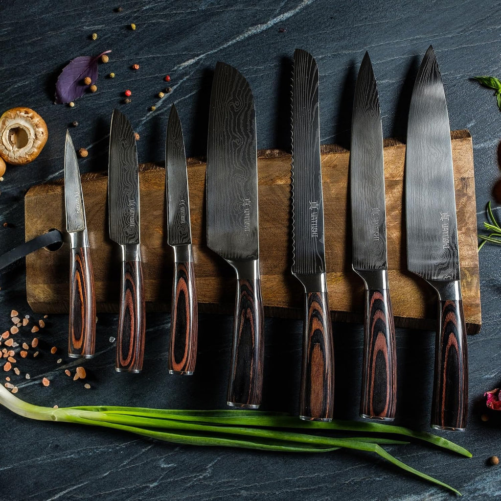 Professional Kitchen Knife Set, 15 Pieces, High Carbon Stainless Steel, Ergonomic Handle