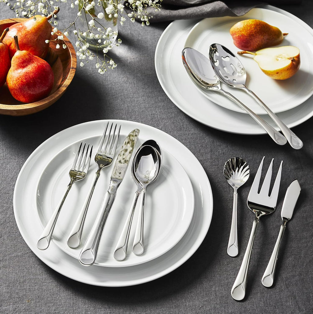 Provence 45-Piece Flatware Set, 18/10 Stainless Steel, Dual Mirror-Satin Finish, Service for 8