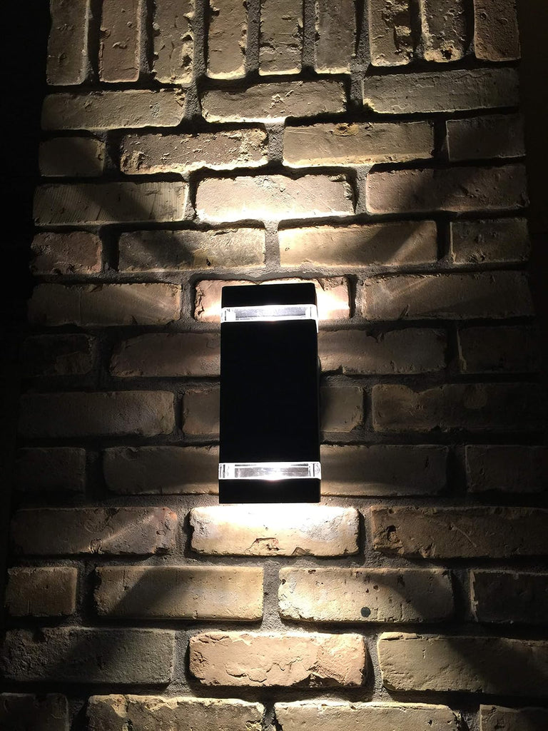 2 Pack LED Square Up and Down Lights Outdoor Wall Light，Body in Aluminum Waterproof Outdoor Wall Lamps，3000k 5W with