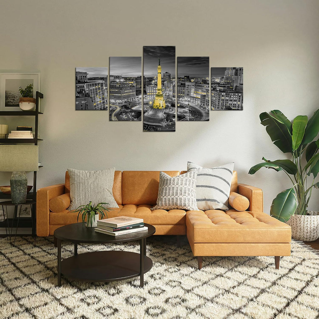 Indianapolis Skyline Wall Art Indiana Canvas Print(60x32 inches) | Indianapolis Wall Art, Indiana Soldiers & Sailors