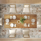 63" Industrial Dining Table for 4-6 People, Solid Wood Rectangular Kitchen Table with Heavy-Duty Metal Legs for Home
